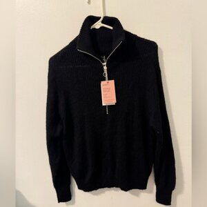 NWT Quince Women's Black Cowl Neck Sweater, 28% Alpaca, Size S